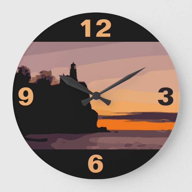 SPLIT ROCK LIGHTHOUSE LARGE CLOCK (Front)