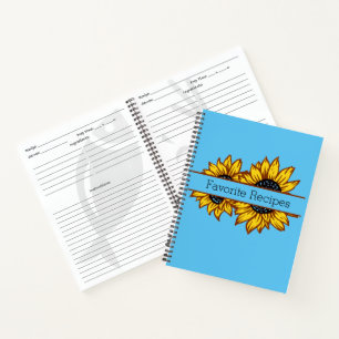 Split Sunflower Favourite Recipes Notebook