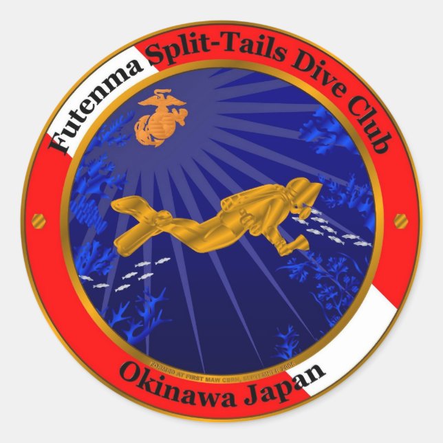 Split Tails Dive Club Classic Round Sticker (Front)