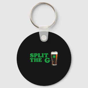 Split the g funny irish beer quote key ring