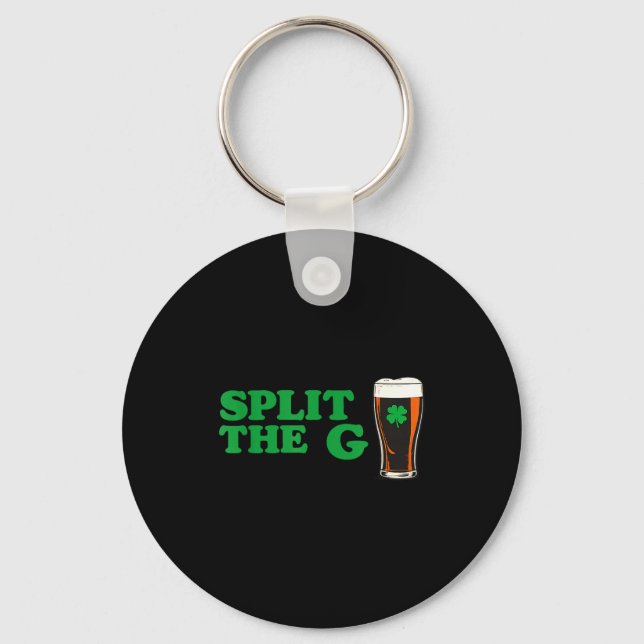 Split the g funny irish beer quote  key ring (Front)