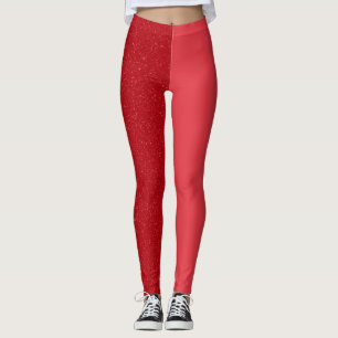 Split Tomato Red Contrast Leggings – Customisable