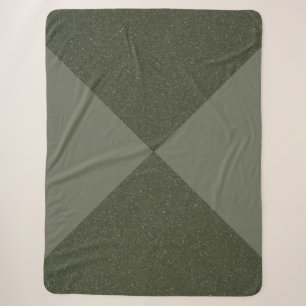 Split Tone Moss Green Sherpa Blanket