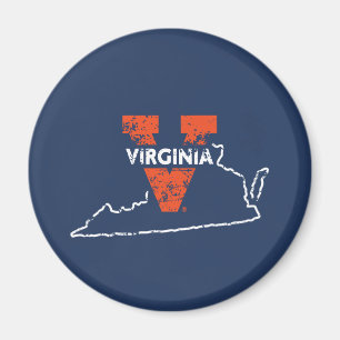 Split V Virginia State Love Magnet