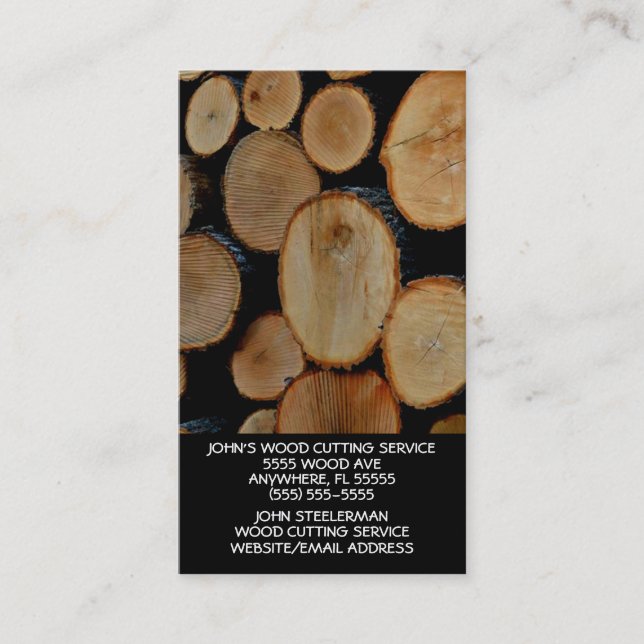 Split Wood Business Logs Splitting Card (Front)