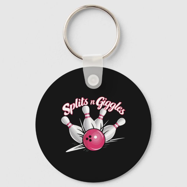 Splits N Giggles Funny Bowling Bowler Bowling Ball Key Ring (Front)