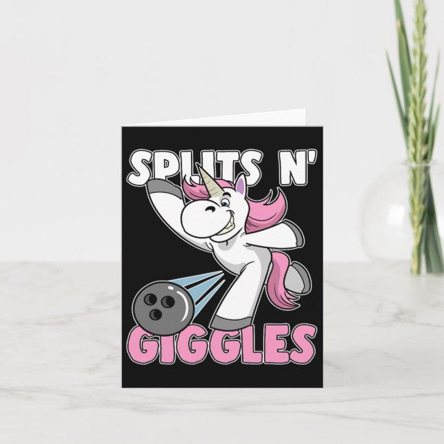 Splits N' Giggles Unicorn Bowling Bowler  Card (Front)