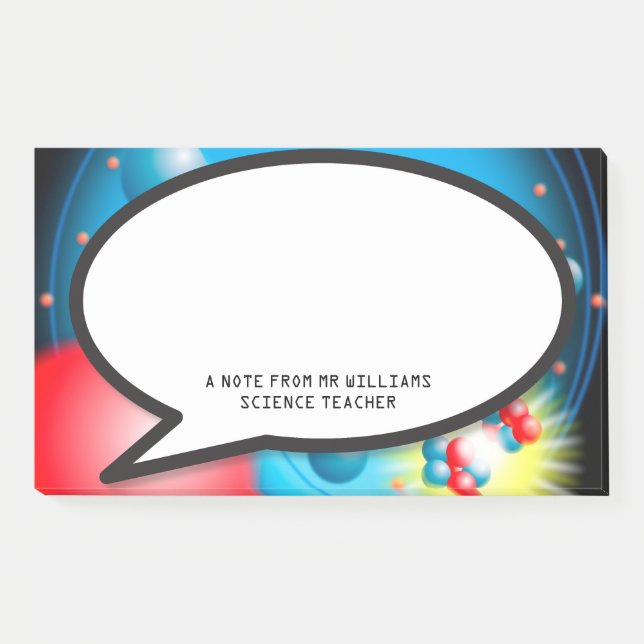 Splitting The Atom Speech Bubble Science Post-it Notes (Front)
