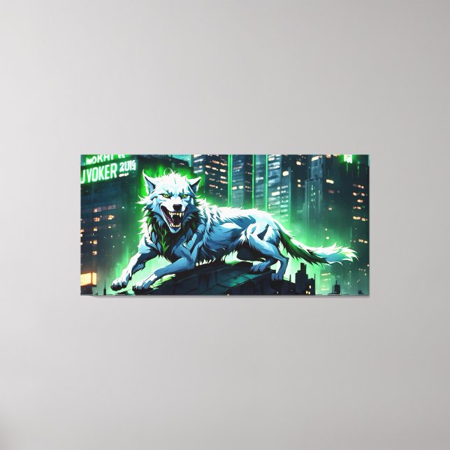 "Splitting Wilderness: The Joker Wolf Canvas Print (Front)