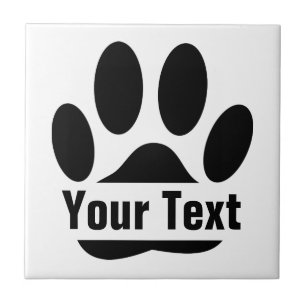 Spllit Frame Dog Pawprint With Custom Text Tile