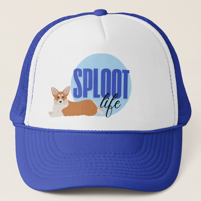 Sploot Life Corgi Dog Funny Blue Hat (Front)