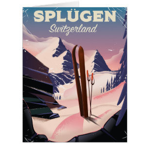 splügen Switzerland ski poster