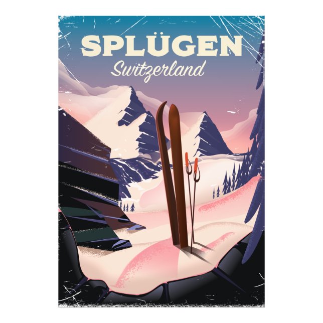 splügen Switzerland ski poster (Front)