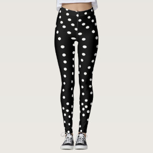 SPNOP BLACK WITH WHITE DOTS Leggings