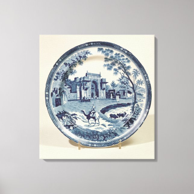 Spode blue and white plate, c.1815 canvas print (Front)