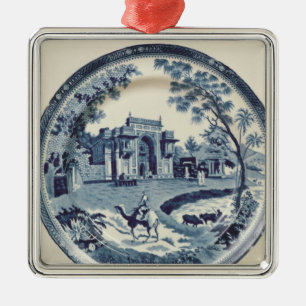 Spode blue and white plate, c.1815 metal tree decoration