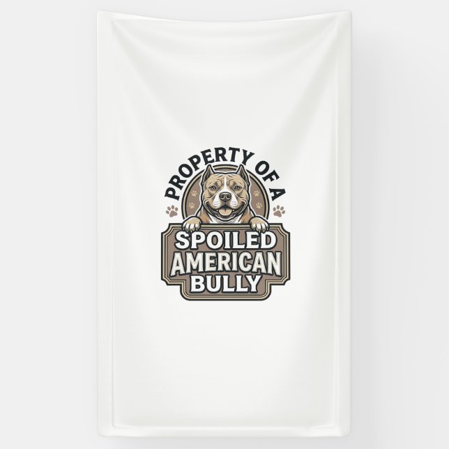 Spoiled American Bully Vintage Engraving Design_1 Banner (Vertical)