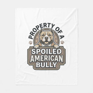 Spoiled American Bully Vintage Engraving Design_1 Fleece Blanket