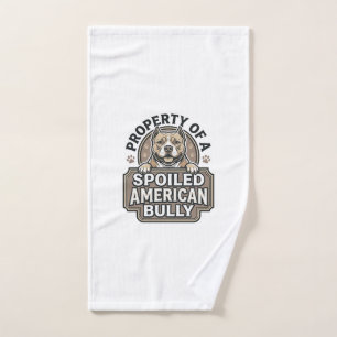 Spoiled American Bully Vintage Engraving Design_1 Hand Towel