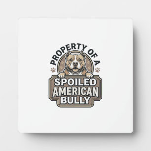 Spoiled American Bully Vintage Engraving Design_1 Plaque