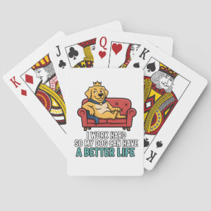 Spoiled Dog King Funny Quote Illustration Playing Cards