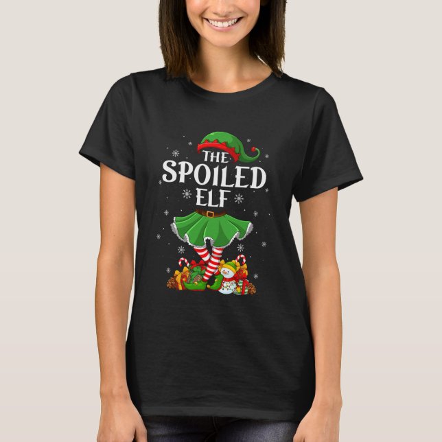 Spoiled Elf Christmas Family Women Girls Elf Squad T-Shirt (Front)