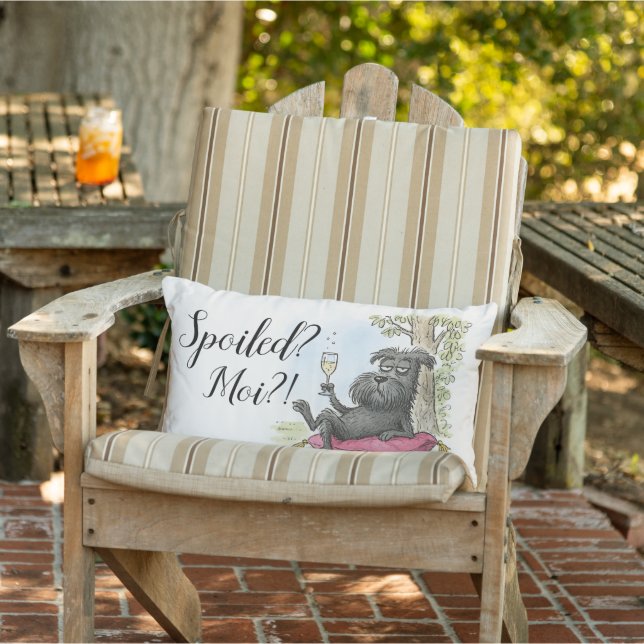 Spoiled Fancy Dog Black Schnauzer Throw Pillow (Chair)