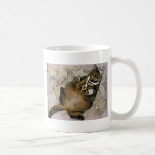 SPOILED PRINCESS CAT LAYING ON BACK COFFEE MUG