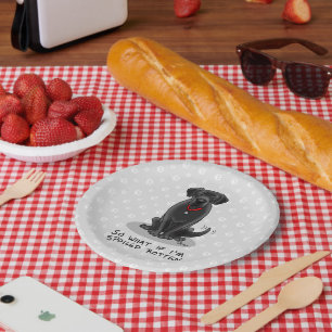Spoiled Rotten Black Lab Labrador Retriever Dog Paper Plate