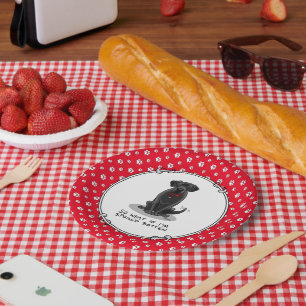 Spoiled Rotten Black Lab Labrador Retriever Dog Paper Plate