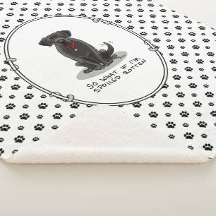 Spoiled Rotten Black Lab Labrador Retriever Dog Sherpa Blanket