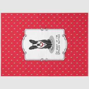 Spoiled Rotten Boston Terrier Dog (black) Cute Tissue Paper