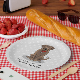 Spoiled Rotten Chocolate Lab Labrador Retriever Paper Plate