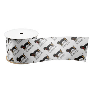 Spoiled Rotten Dachshund (S black & tan) Cute dog Satin Ribbon