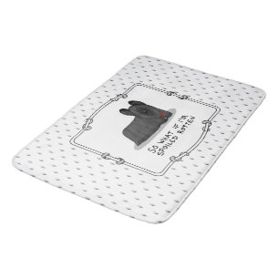Spoiled Rotten Skye Terrier Dog (black) Cute Funny Bath Mat