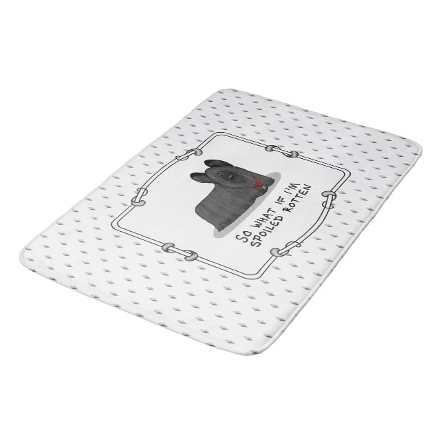 Spoiled Rotten Skye Terrier Dog (black) Cute Funny Bath Mat (Angled)
