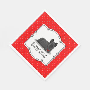 Spoiled Rotten Skye Terrier Dog (black) Cute Funny Napkin