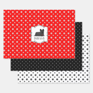 Spoiled Rotten Skye Terrier Dog (black) Cute Funny Wrapping Paper Sheet