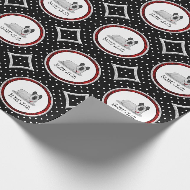 Spoiled Rotten Skye Terrier Dog (silver) Cute Fun Wrapping Paper (Corner)