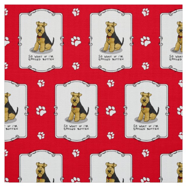 Spoiled Rotten Welsh Terrier Dog - Cute Fabric (Swatch)