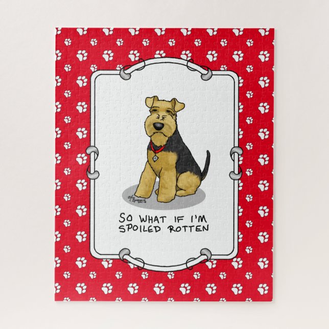 Spoiled Rotten Welsh Terrier Dog - Cute Jigsaw Puzzle (Vertical)