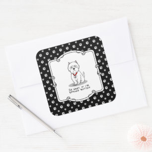 Spoiled Rotten Westie West Highland White Terrier Square Sticker