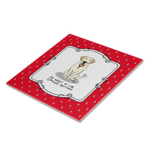 Spoiled Rotten Yellow Lab Labrador Retriever Funny Tile