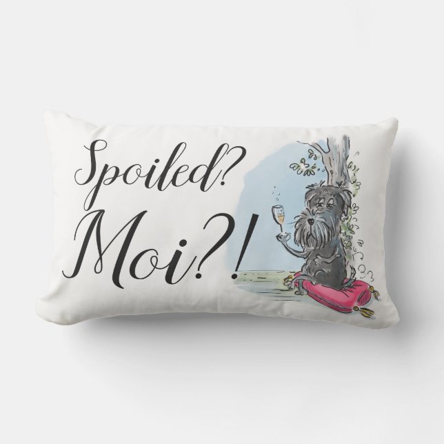 Spoiled Special Schnauzer Throw Pillow (Front)