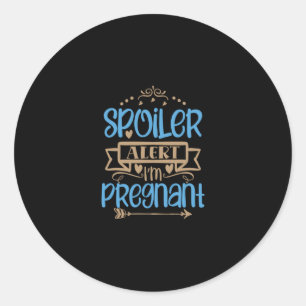 spoiler alert i'm pregnant classic round sticker