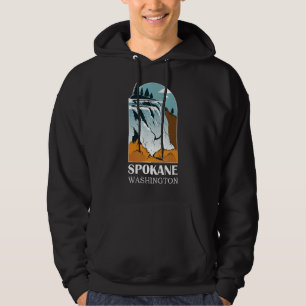 Spokane Falls Washington Waterfall River Hoodie