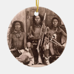Spokane Indians, 1861 (b/w photo) Ceramic Tree Decoration