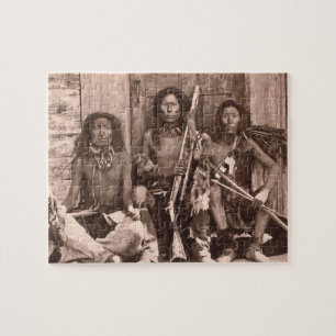 Spokane Indians, 1861 (b/w photo) Jigsaw Puzzle