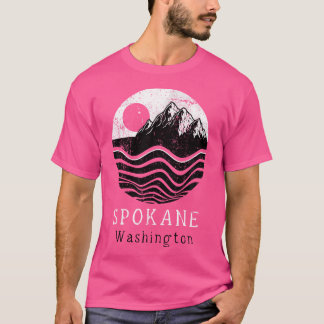Spokane Mountains Washington Hiking Outdoors Vinta T-Shirt