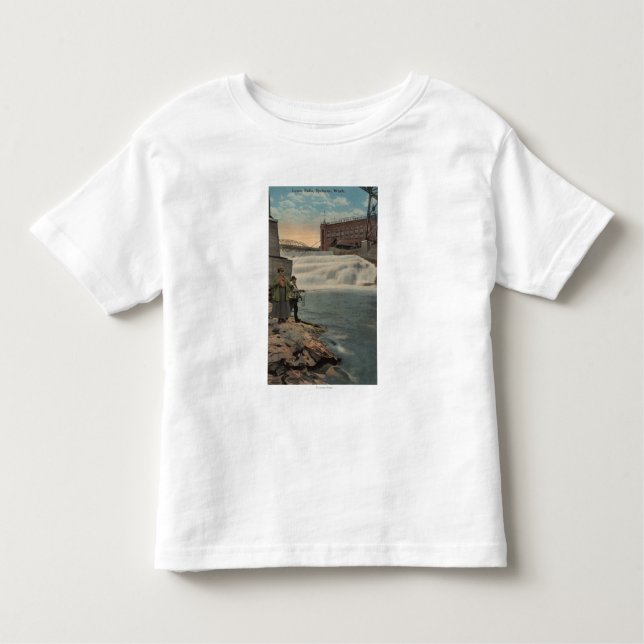 Spokane, WA - Couple Fishing on Lower Falls Toddler T-Shirt (Front)